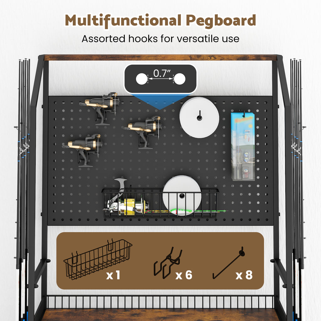 pegboard fishing rod holder Advwin 4-Tier Heavy Duty Fishing Rod Holders
