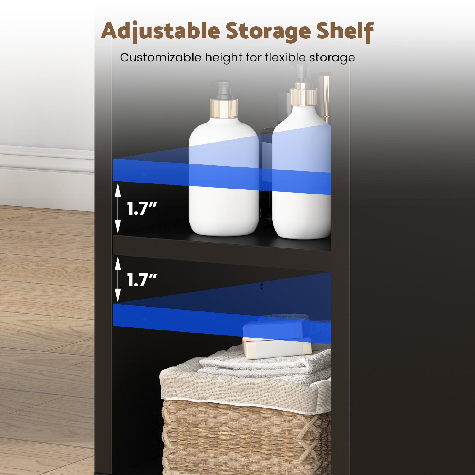 Advwin Foldable Nail Desk Storage Shelf & Fabric Drawer