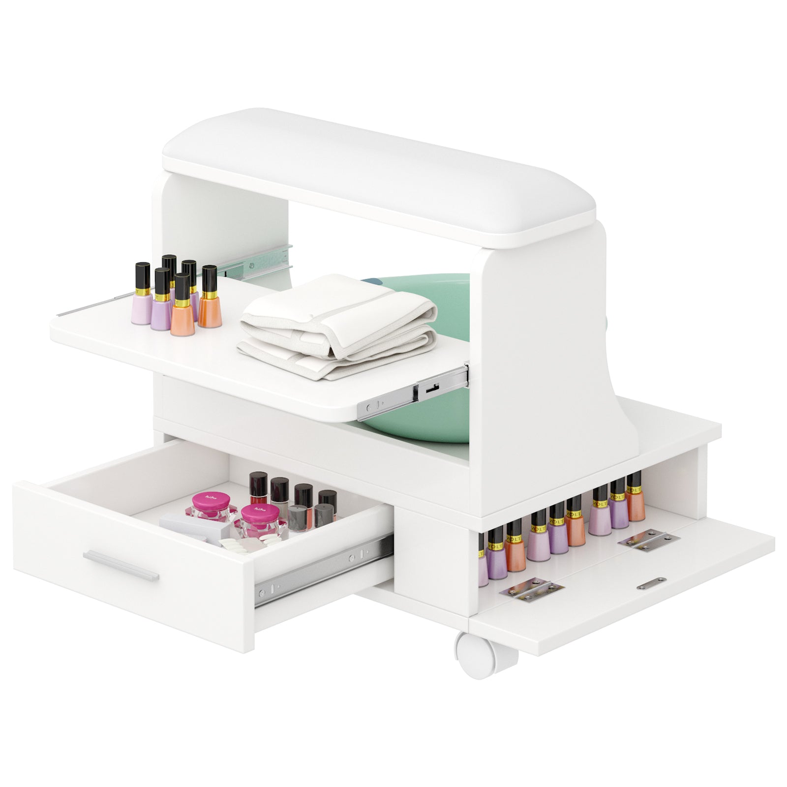 Advwin Portable Pedicure Foot Rest w/Wheels