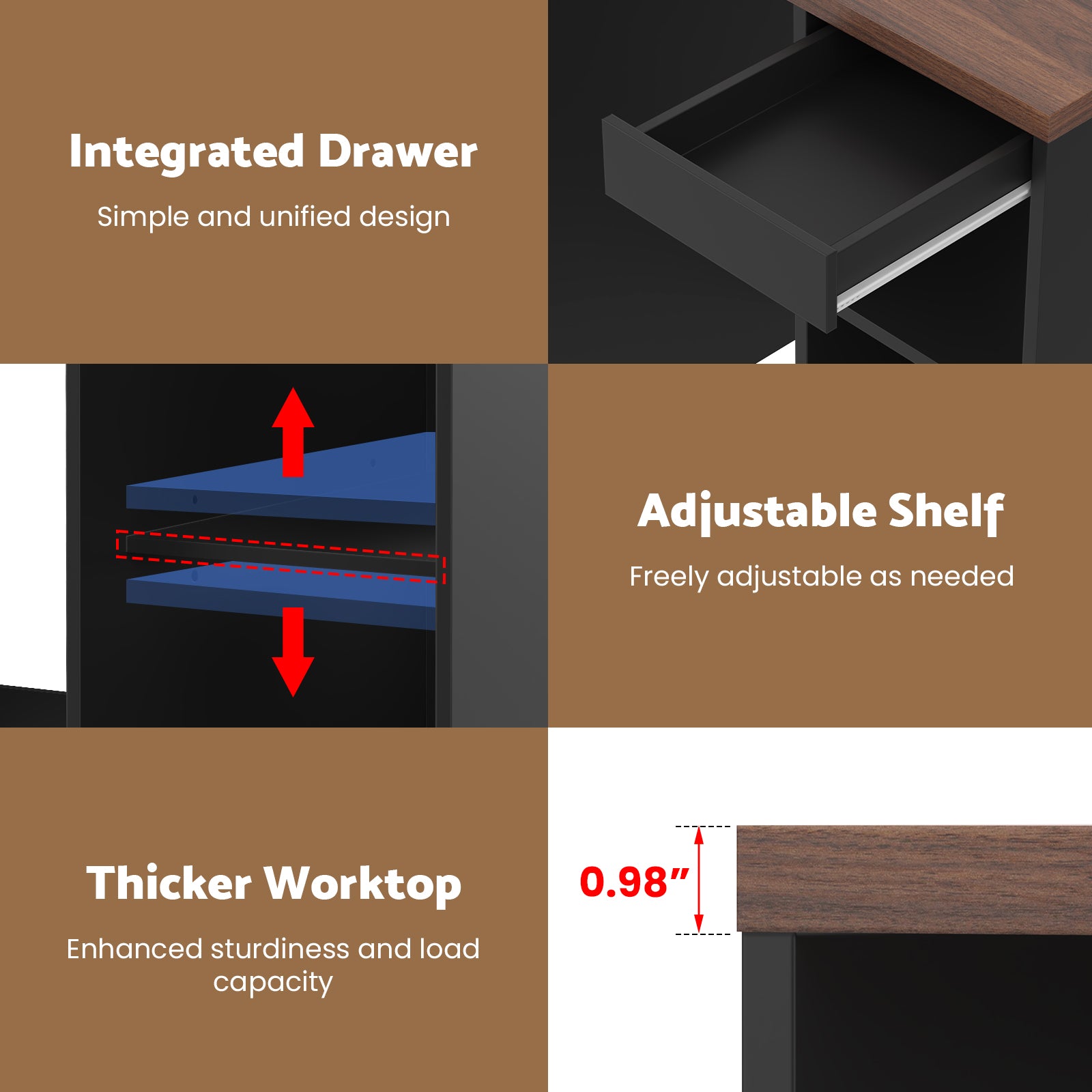 Advwin Coffee Bar Cabinet with Fridge Space