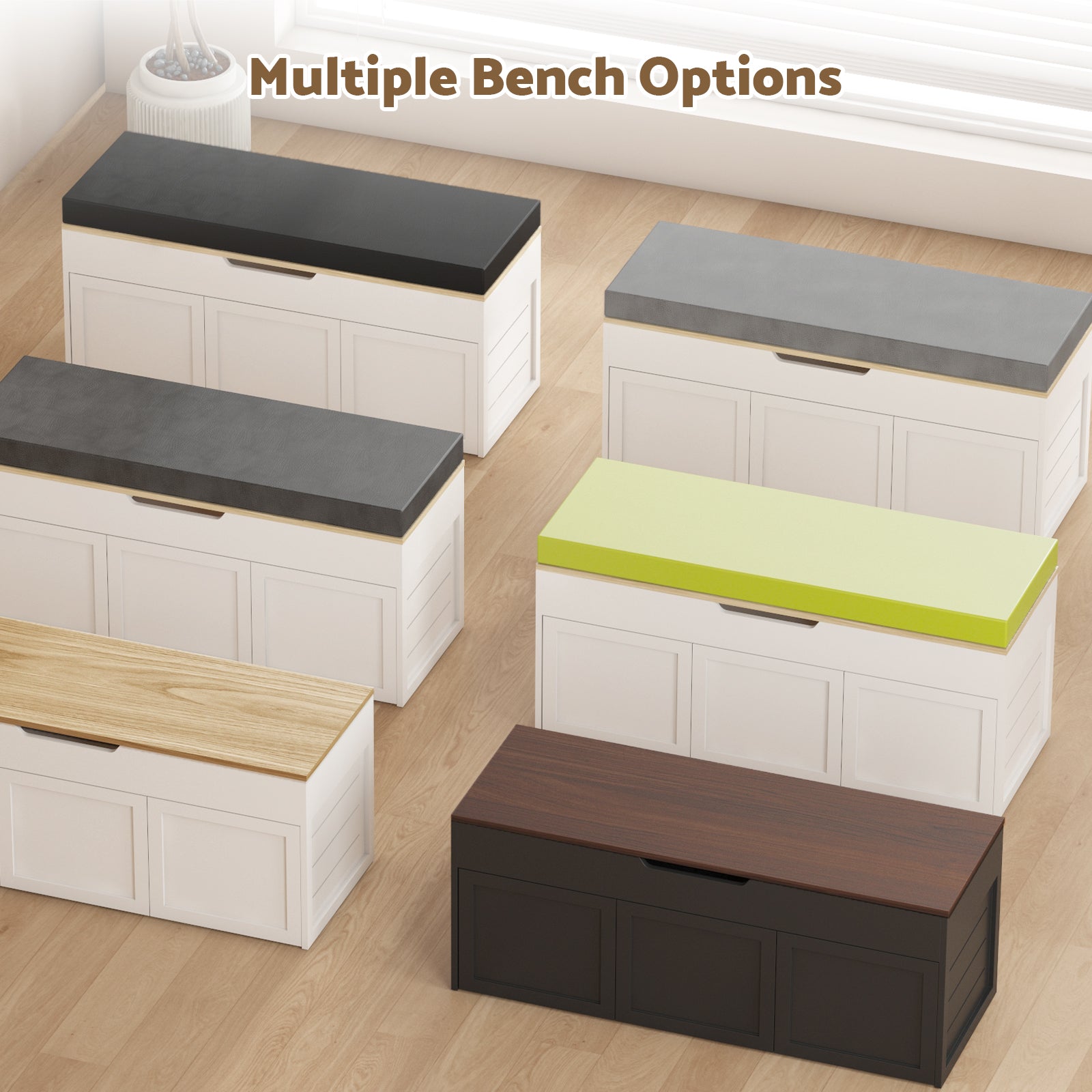 Advwin L-Shaped Corner Storage Bench