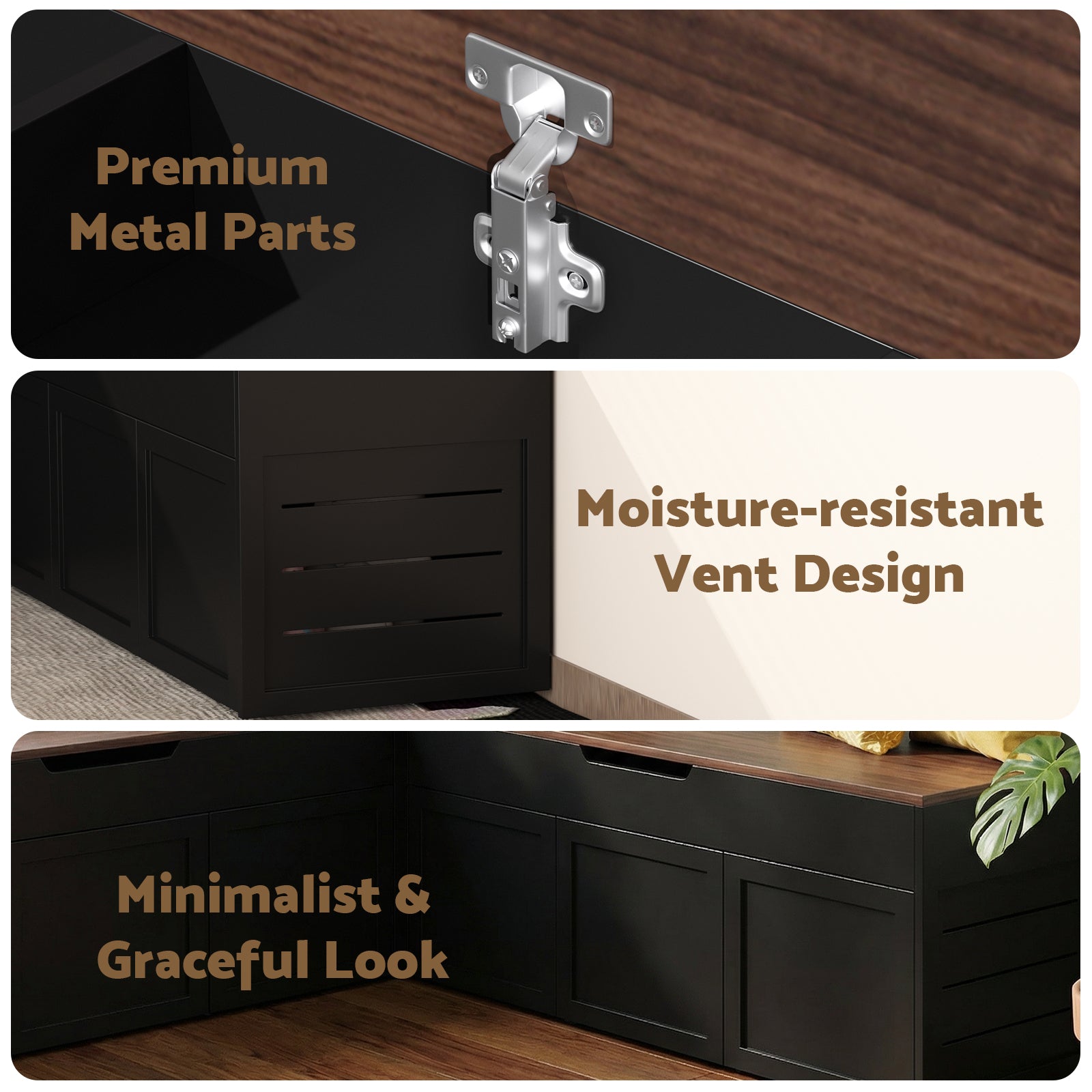 Advwin L-Shaped Corner Storage Bench