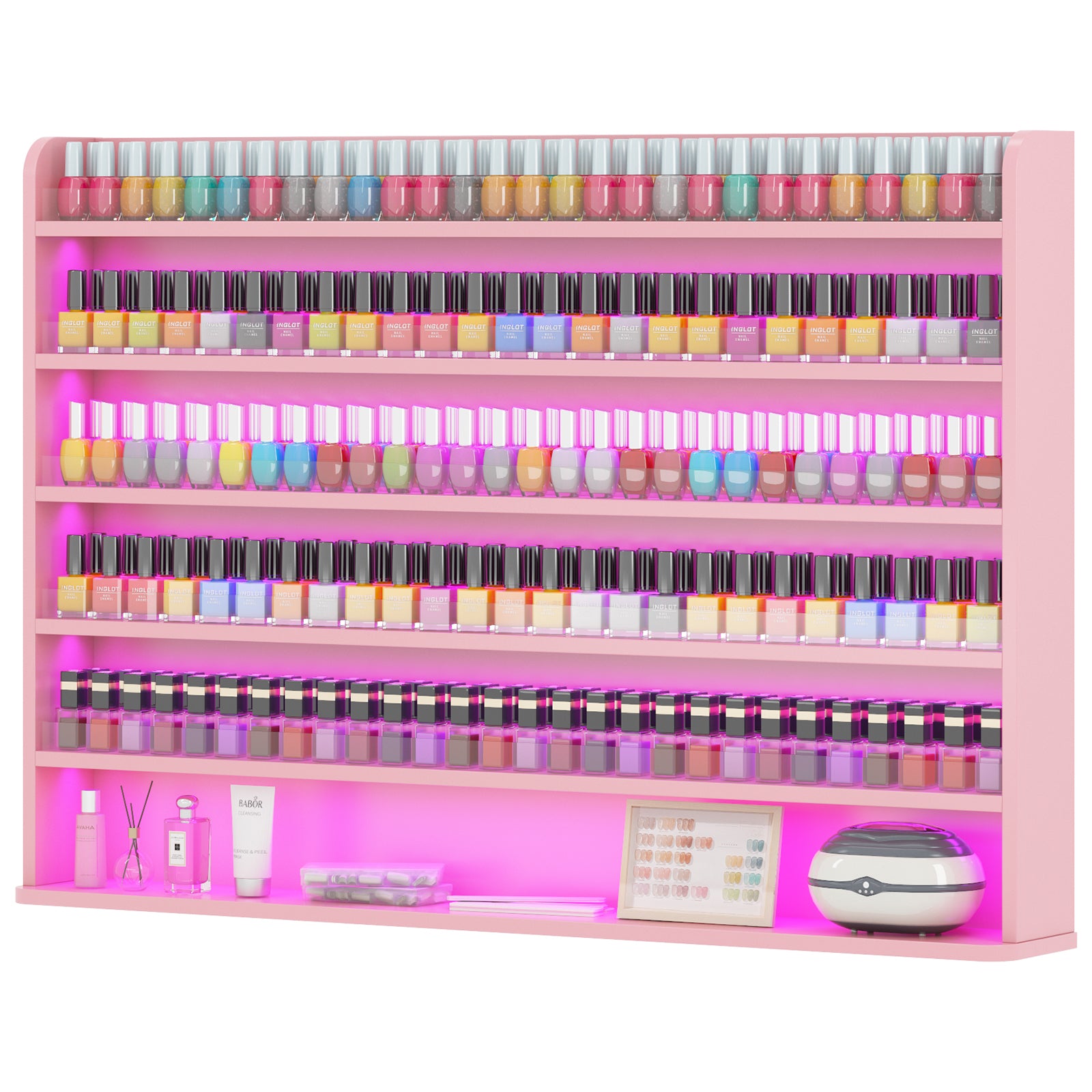 Advwin 6 Tiers Wood Nail Polish Rack w/ Drawer
