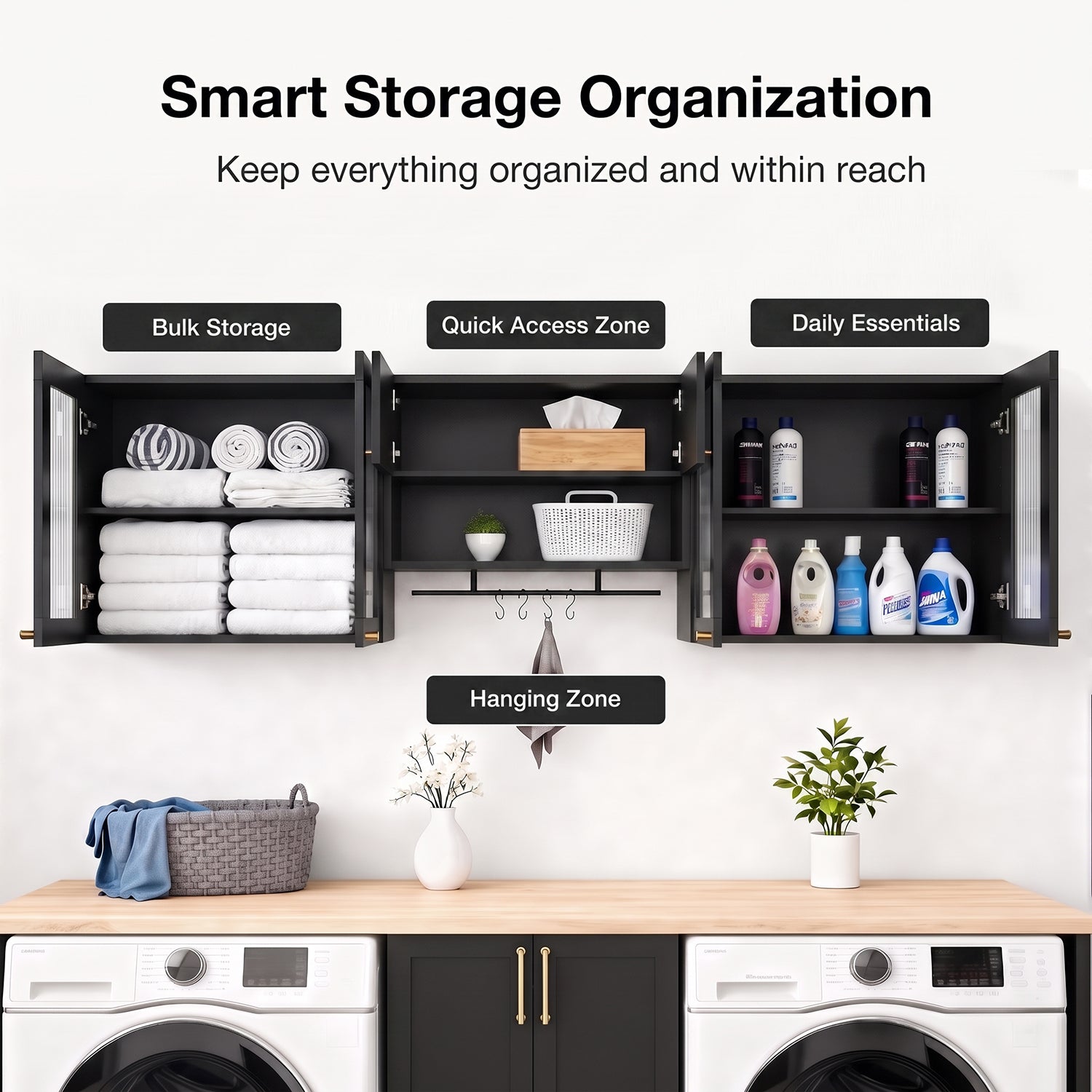 Advwin Wall Mounted Laundry Room Cabinet Set