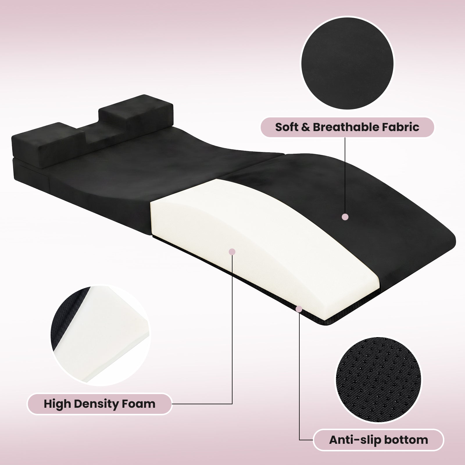 Advwin Foldable Lash Bed Topper with Lash Pillow