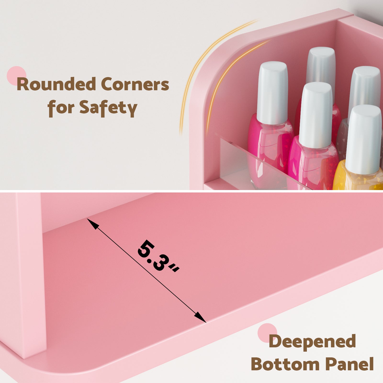 Advwin 6 Tiers Wood Nail Polish Rack w/ Drawer