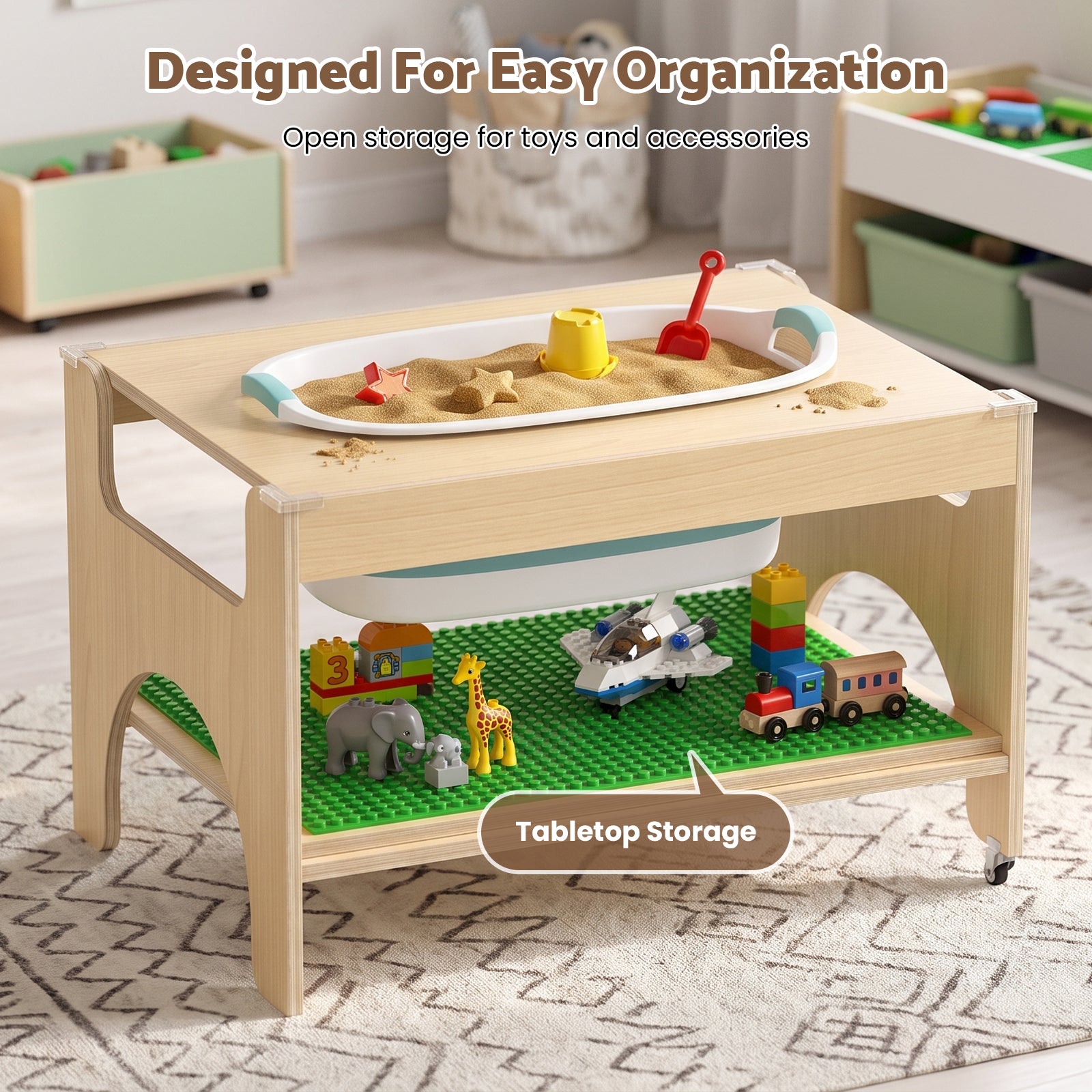 Advwin 5-in-1 Kids Wooden Activity Table