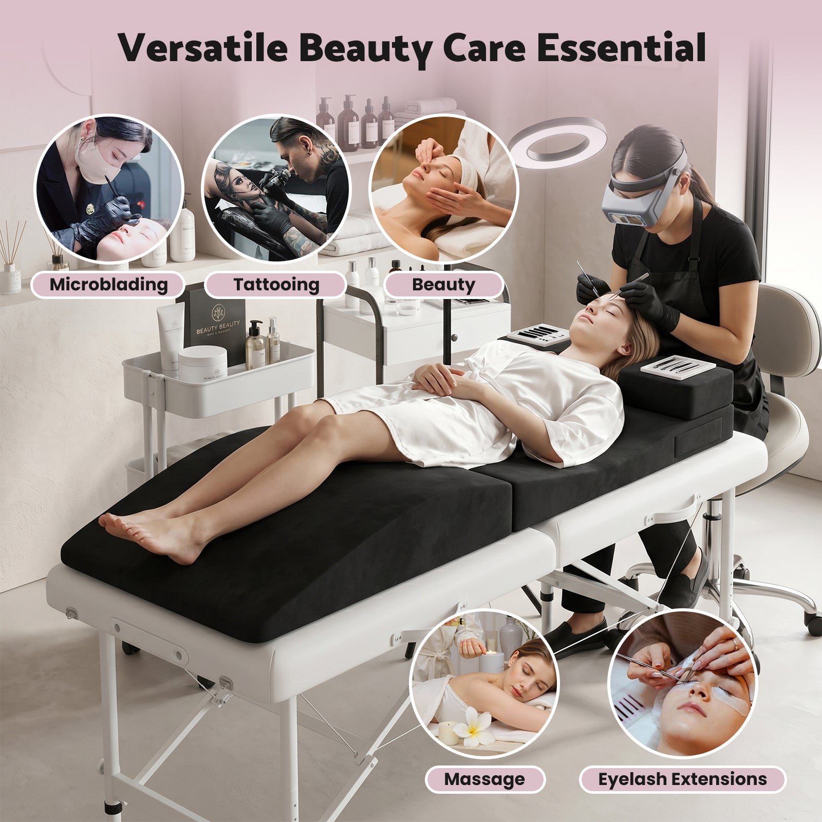 Advwin Foldable Lash Bed Topper with Lash Pillow
