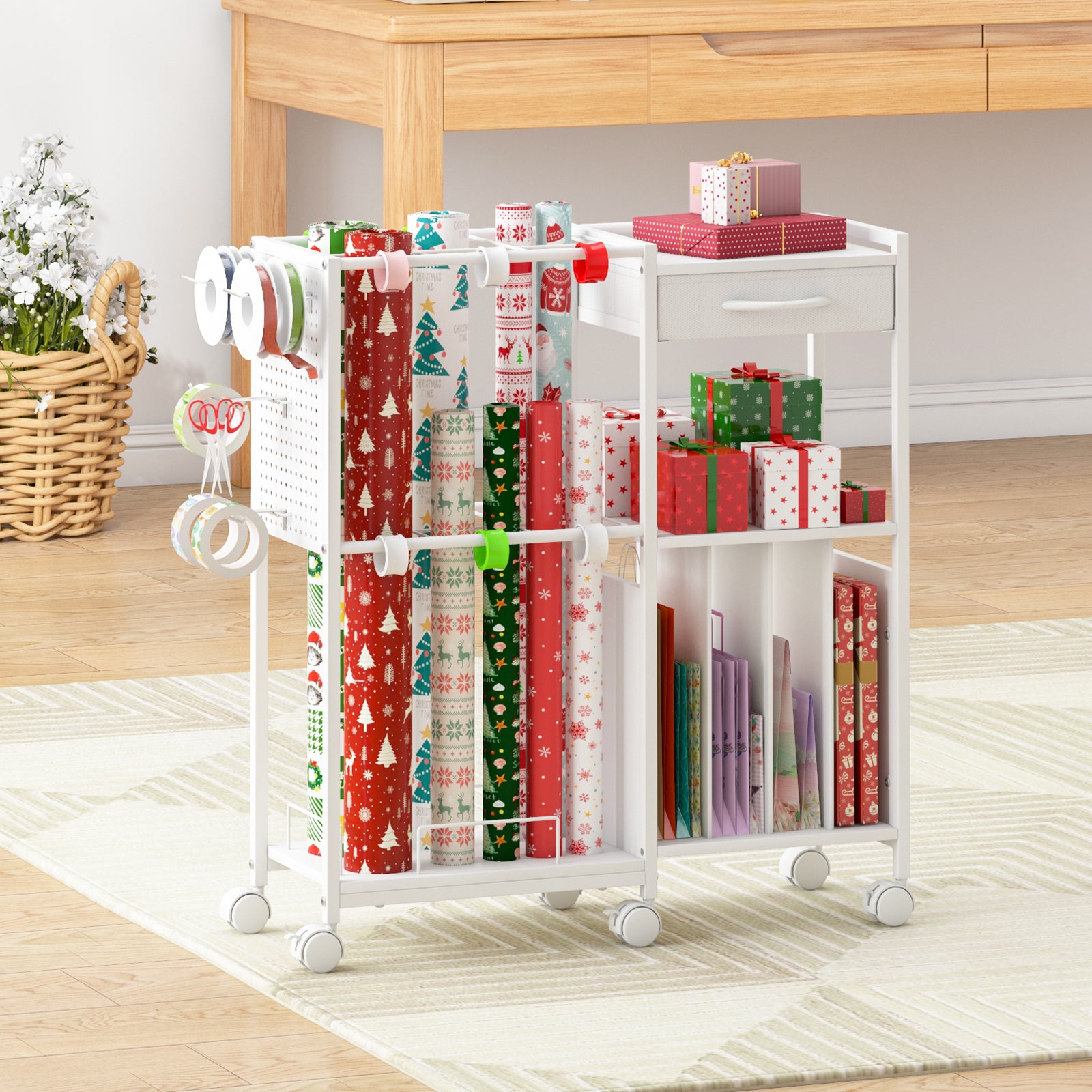 Advwin Wrapping Paper Storage Cart