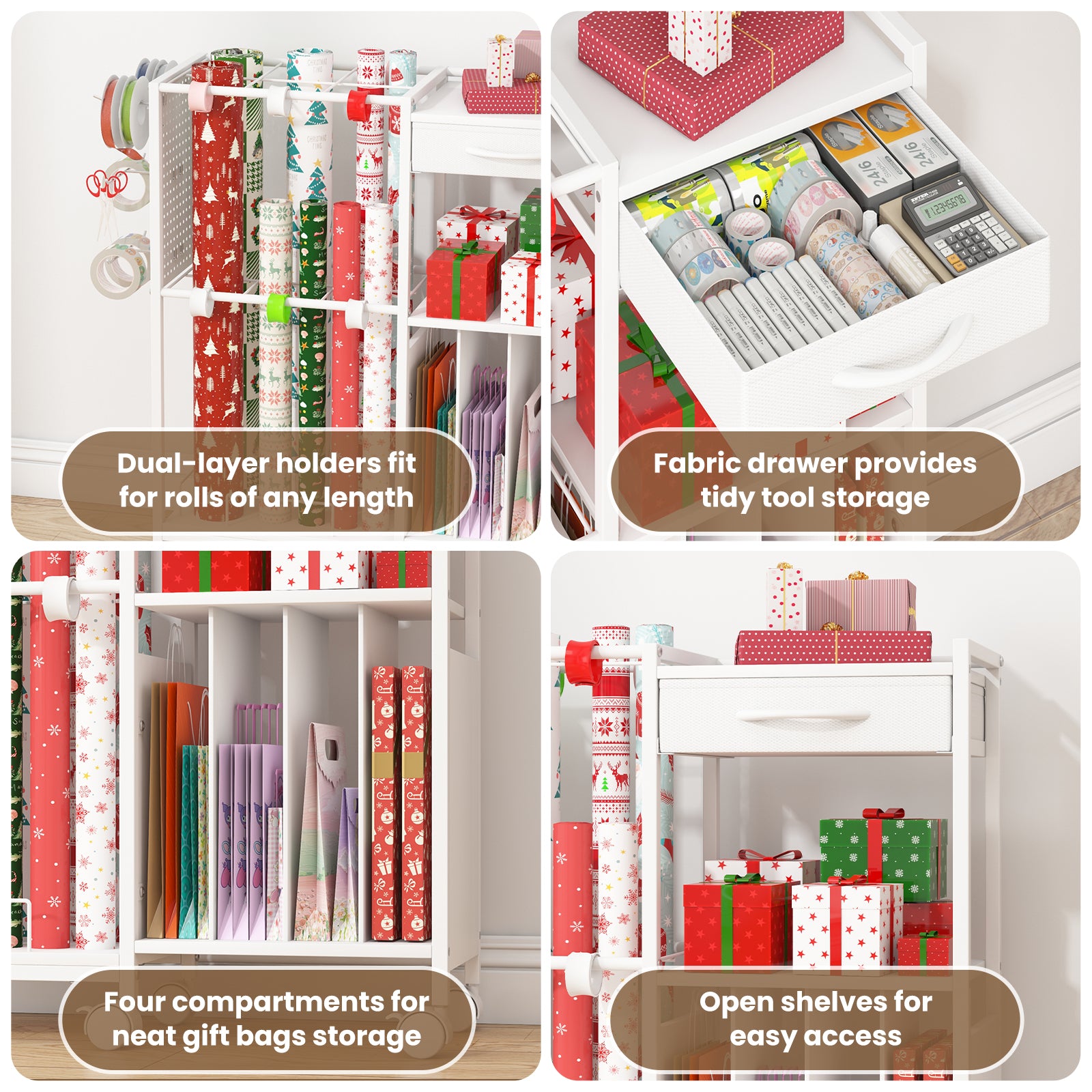 Advwin Wrapping Paper Storage Cart