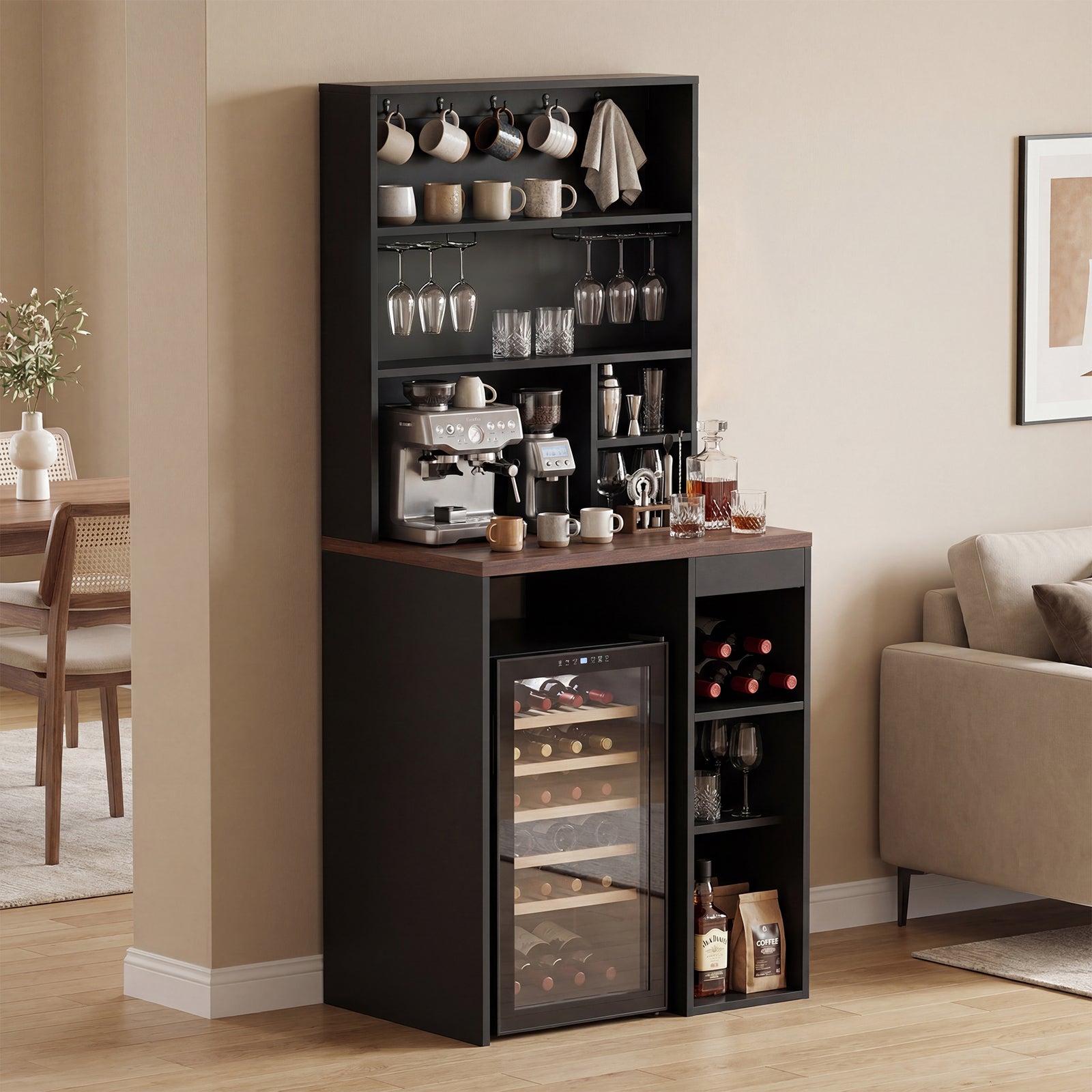 Advwin 8-Tier Tall Home Coffee Bar Cabinet
