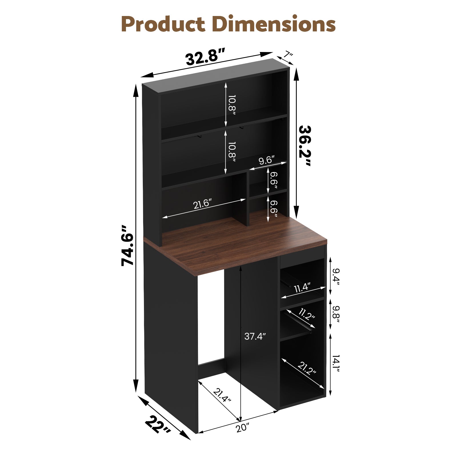 Advwin 8-Tier Tall Home Coffee Bar Cabinet