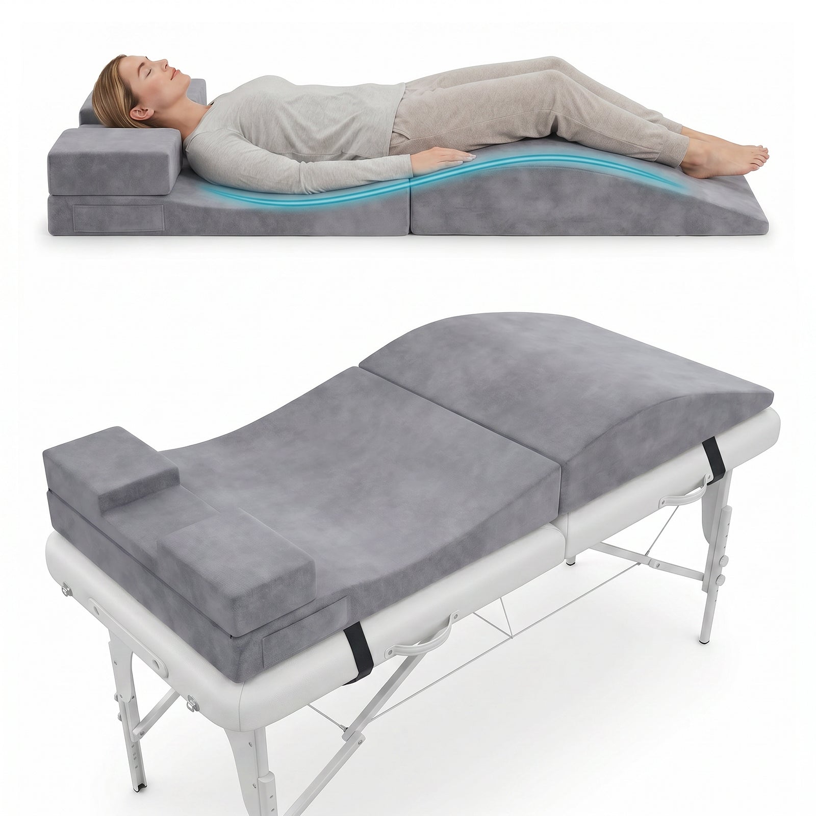 Advwin Foldable Lash Bed Topper with Lash Pillow