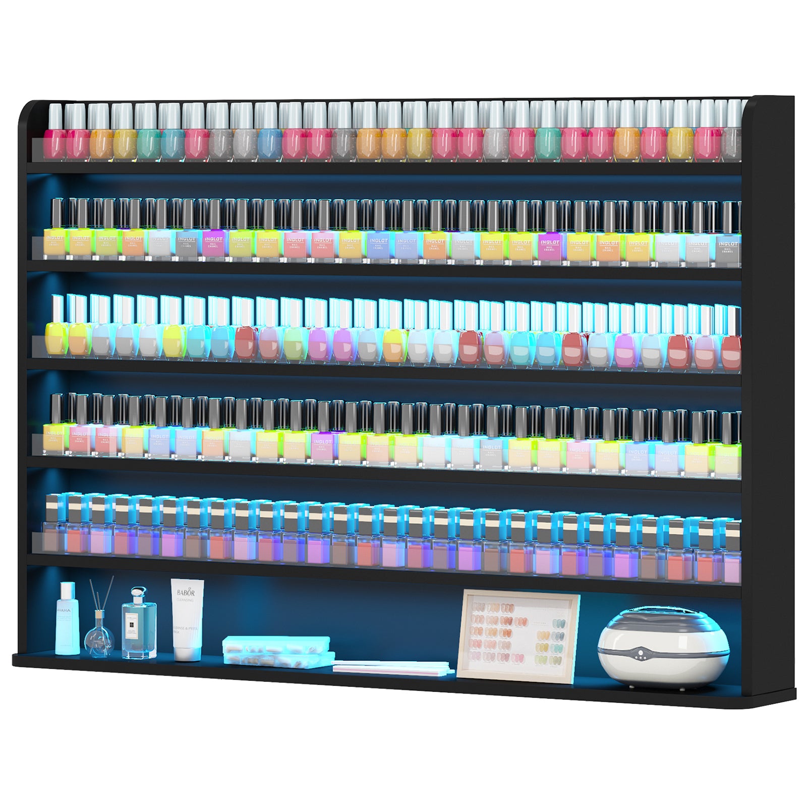 Advwin 6 Tiers Wood Nail Polish Rack w/ Drawer
