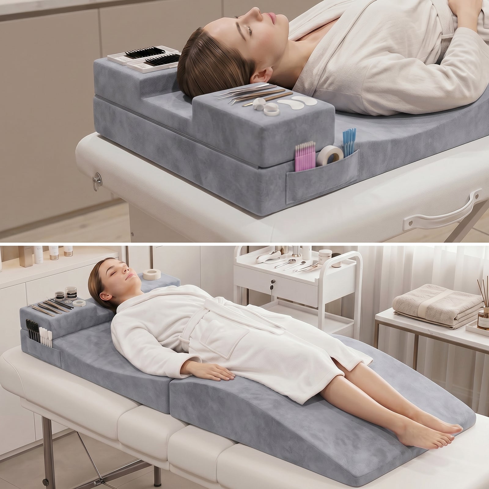 Advwin Foldable Lash Bed Topper with Lash Pillow