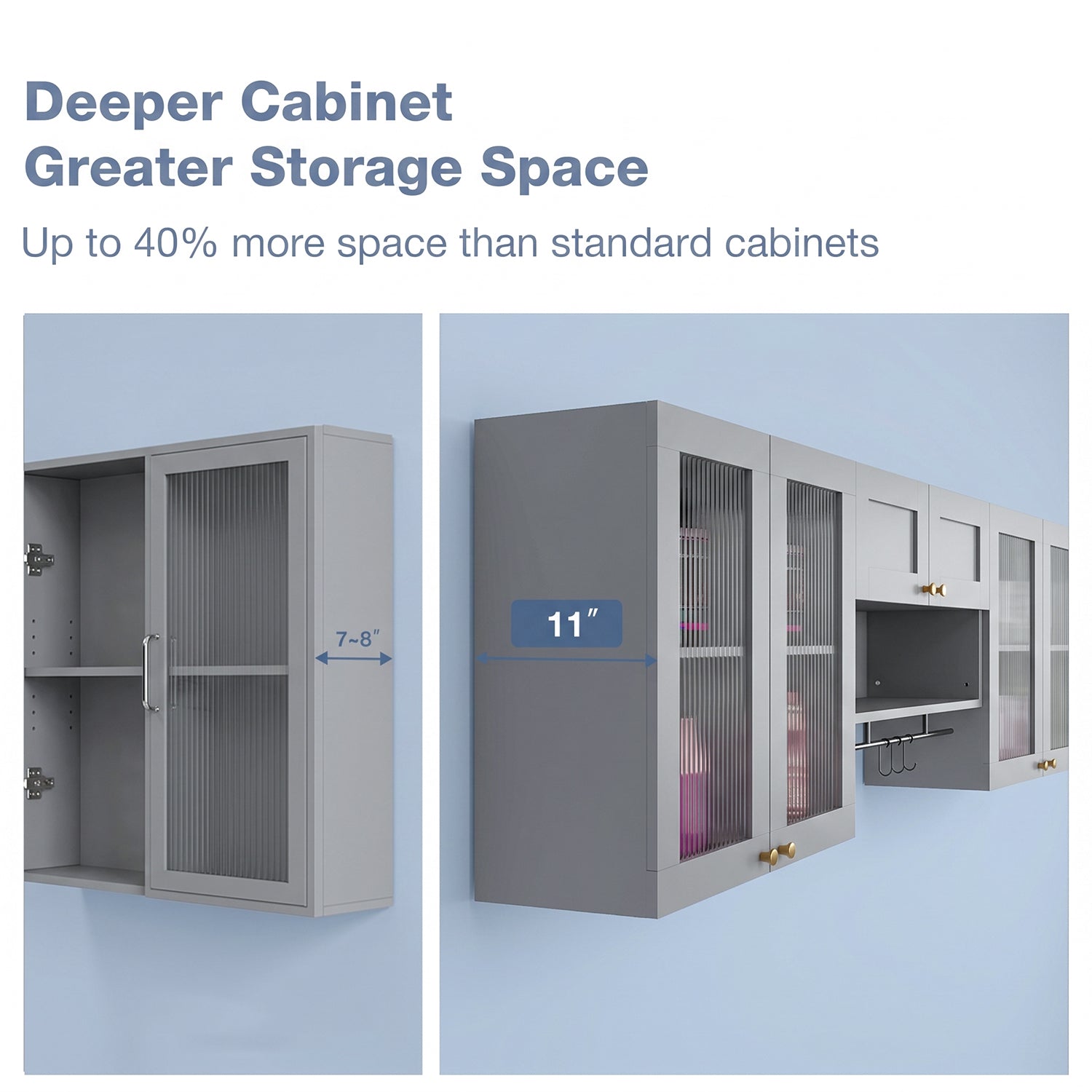 Advwin Wall Mounted Laundry Room Cabinet Set