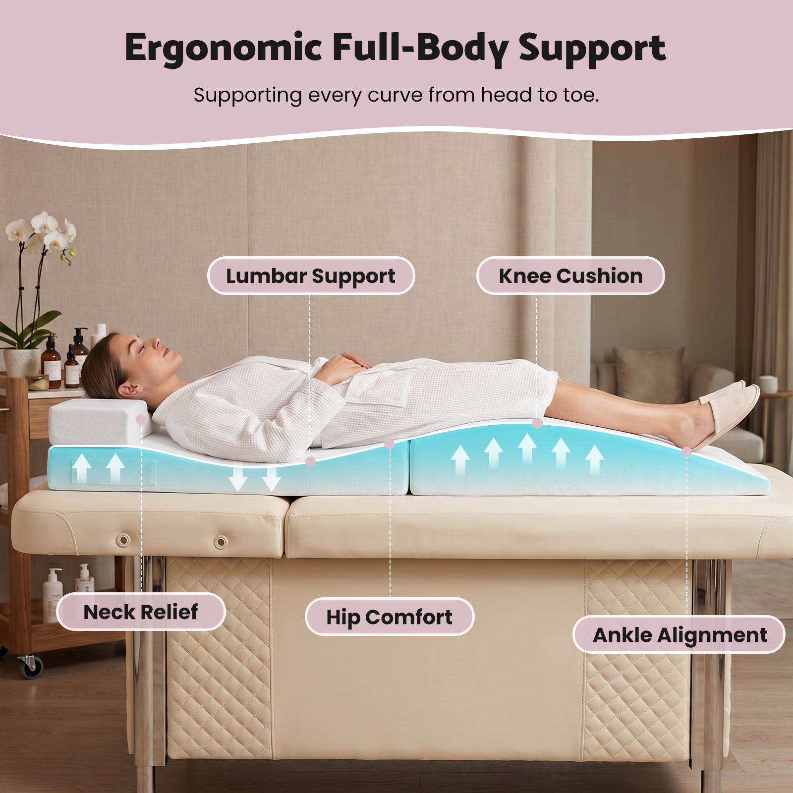 Advwin Foldable Lash Bed Topper with Lash Pillow