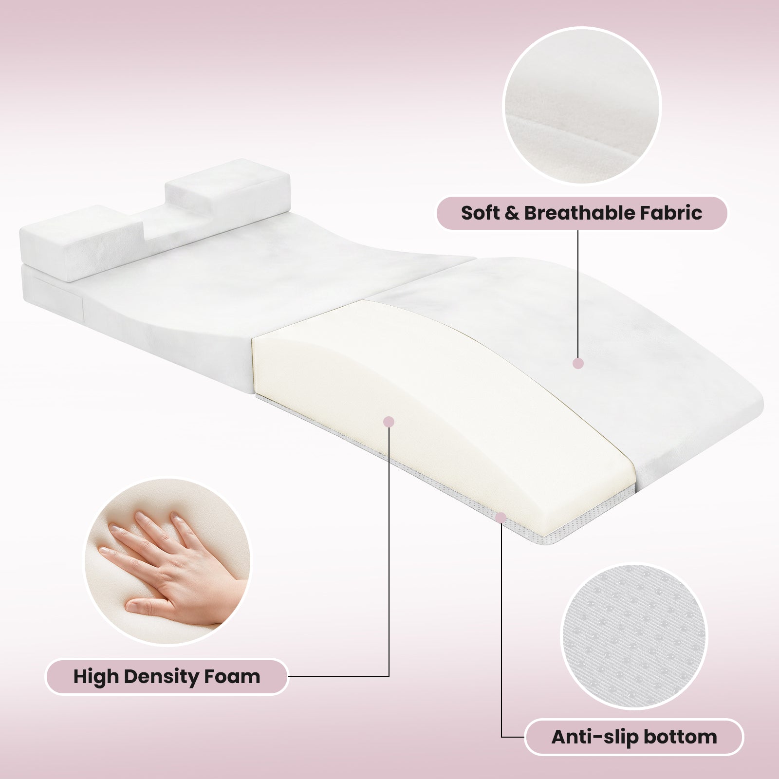 Advwin Foldable Lash Bed Topper with Lash Pillow