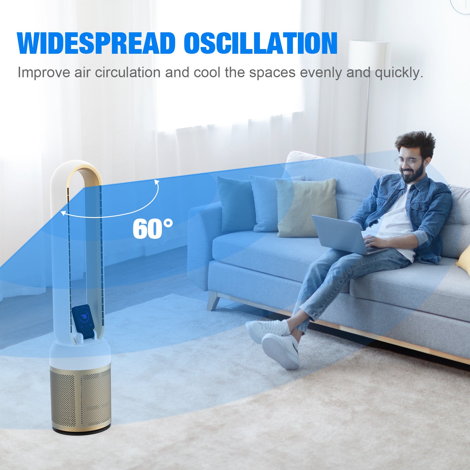 Advwin Electric Bladeless Fan with Touch Screen